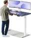 Desktronic HomeOne Bureau zit-sta électrique réglable en hauteur, 140x70 cm blanc/bleu