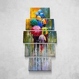 Homemania Paraplu 5-delig, kunst en graffiti, voor woonkamer, slaapkamer, meerkleurig, 100 x 3 x 60 cm, HM205PKNV-63, polyester, hout