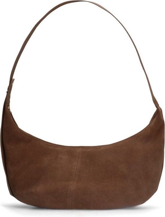 Manfield - Taupe suède schoudertas dames - Herfst/Winter 2024