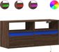 vidaXL meuble TV mural avec éclairage LED, chêne brun, 100x31x45 cm