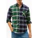 Tommy Hilfiger Chemise Oxford brossée Desert Sky/ornamental Green Check Taille : XL