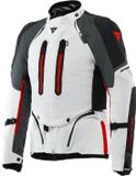Dainese Super Adventure Absoluteshell S26 waterdichte motorfiets textieljas - Lichtgrijs/zwart/rood - Maat 46