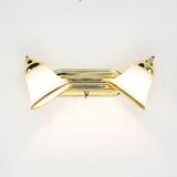 Licht-Erlebnisse Grando Wandlamp E14 Metaal Glas Goud Wit