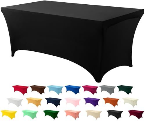 Utopia Kitchen Spandex Tafellaken 1 Pak [122L x 76B x 76H cm, Zwart]