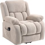 Fauteuil releveur électrique massage et chauffage avec repose-pied, dossier inclinable, télécommande et poche latérale