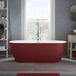 Hudson Reed Otterton Baignoire autoportante moderne ovale avec deux dossiers - Rouge (Saffron Red) et trop-plein chromé | 160cm x 75cm