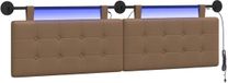 vidaXL Hangend hoofdbord Met LED-verlichting Cappuccino Kunstleer