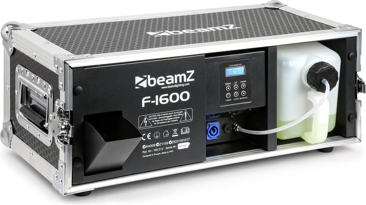 BeamZ Rookmachine - F1600 professionele DMX fazer in flightcase