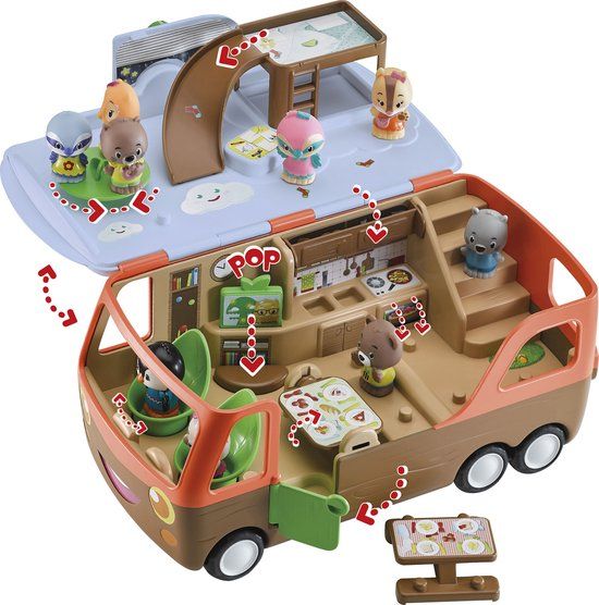 Klorofil De Camper Speelset - Interactief Kinderspeelgoed - Poppenhuis - Met figuur uit de walrus familie - Vanaf 18 maanden