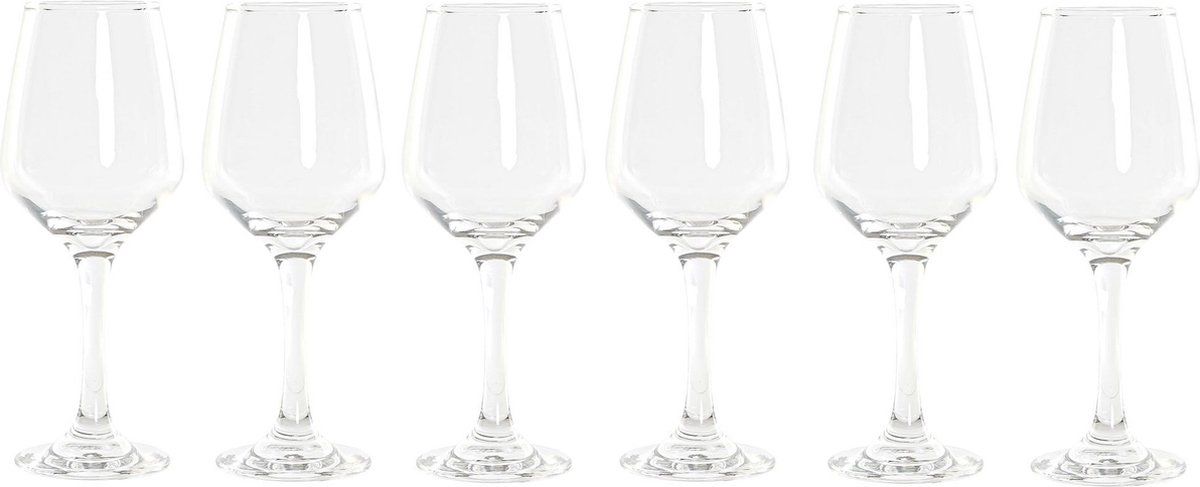 Witte wijnglazen - 6 stuks - 320 ml - Glas - Transparant