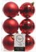 Decoris Kerstballen - 42x st - rood - D8 cm - kunststof - mat/glans - kerstversiering