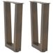 Pieds de table basse VidaXL - 2 pièces - Forme en V - 38x(42-43,3) cm - Acier - Naturel