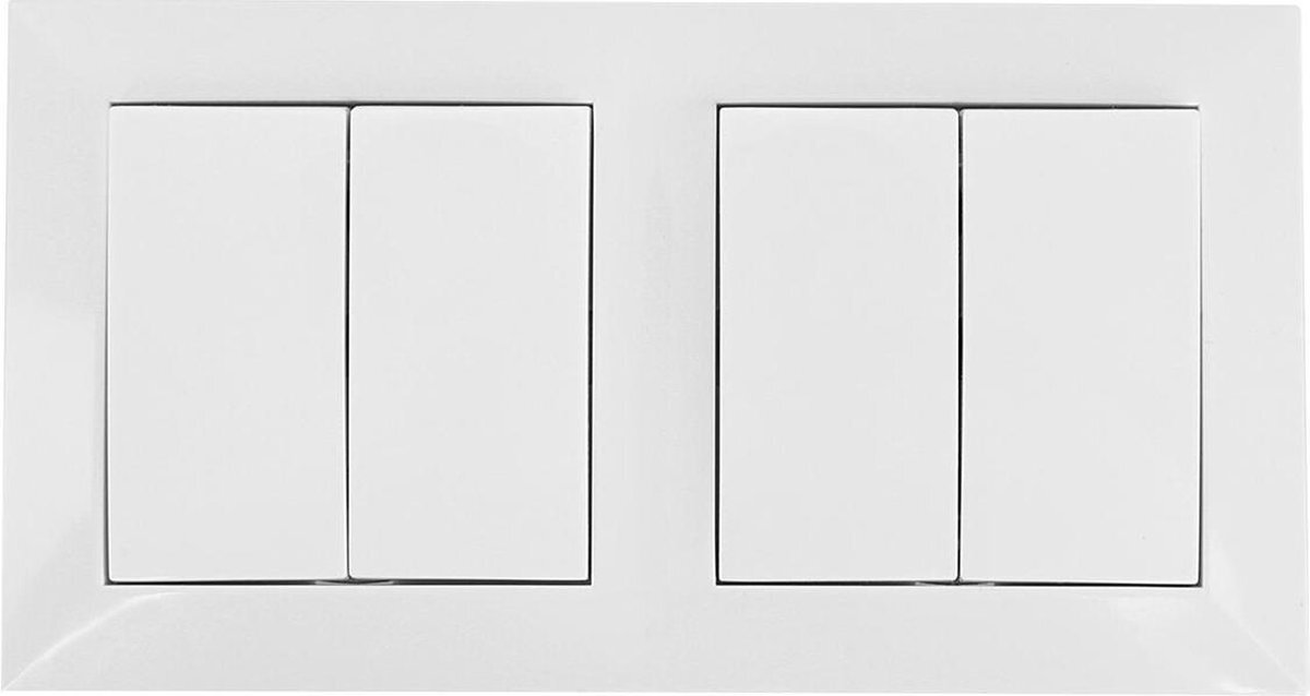 Qualu Wisselschakelaar Wissel/Wissel - Igia Cika - Inbouw - 2-voudig Dubbel Schakelaar - Incl. Afdekraam - Wit