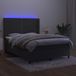 Maison Exclusive - Boxspringbed met matras en LED-verlichting, donkergrijs, 140x190 cm, fluweel