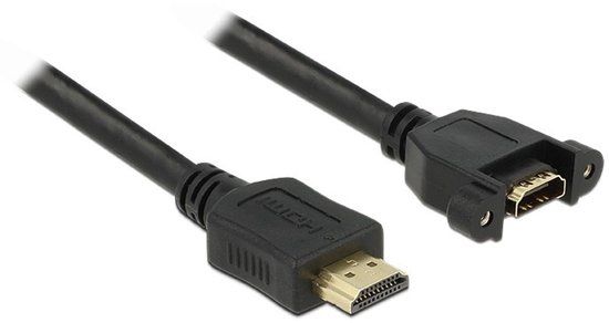 Delock HDMI (m) - HDMI (v) inbouw adapter - versie 1.4 (4K 30Hz) - 1 meter - zwart