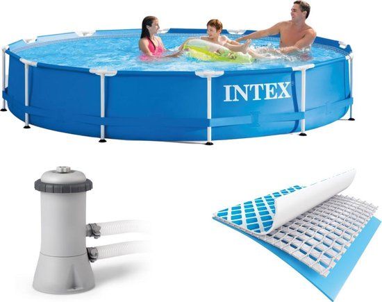 Intex Metal Frame Pool - Ø 366 x 76 cm - met filterinstallatie