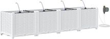vidaXL Jardinière 4 pièces blanc 160 x 40 x 37,5 cm pp