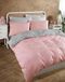 Nuit Des Rêves Double Quilt Cover Set (200 x 200 cm), 65% katoen/35% polyester, poeder en grijs, 2 kussenslopen (80 x 80 cm), machinewasbaar, elegant design