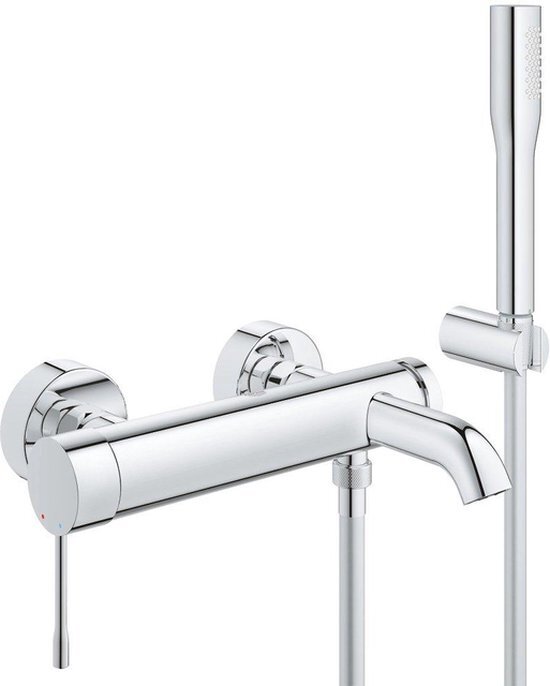 GROHE Essence Badkraan met omstel en koppelingen met douchegarnituur Chroom 25249001