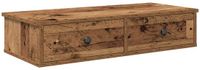 vidaXL Wandschap met lades 80x31x17 cm bewerkt hout oud houtkleurig