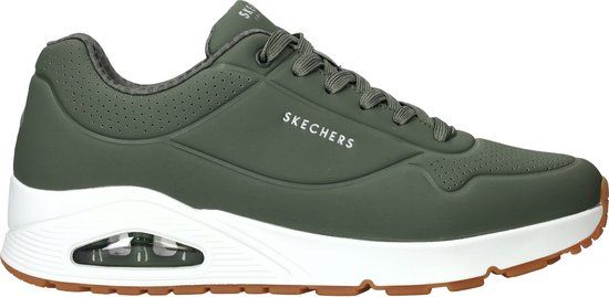 Skechers Uno - Stand On Air Heren Sneakers - Olijfgroen - Maat 43