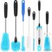Set de 6 brosses de nettoyage de bouteilles longues en acier inoxydable pour bouteilles de sport et biberons