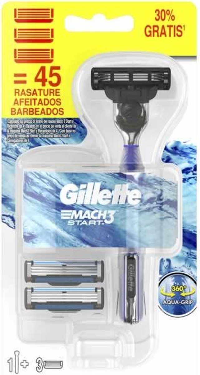 Gillette Mach3 Start - Holica Strojek + 3 Hlavice - 7702018464005