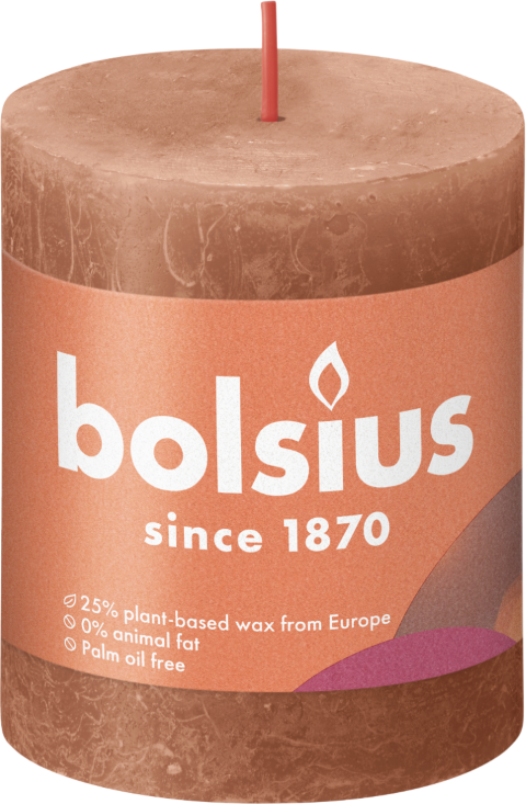 Bolsius Rustiek stompkaars 80/68 Rusty Pink