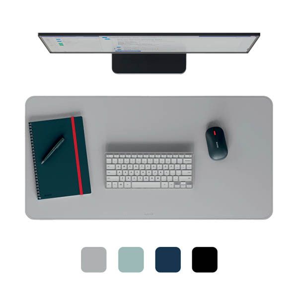 Leitz Grote Bureauonderlegger – Waterbestendige Bureaubeschermer, Antislip, Toetsenbord & Muismat, voor op Kantoor & Thuis, Duurzaam, Krasbestendig, Eenvoudig te Reinigen (80x40cm, Lichtgrijs)