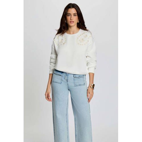Morgan Morgan sweater ecru broderie