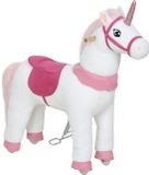 Aiyaplay Cheval à bascule pour Enfants sans piles - Jouet à monter, Animal à bascule, Cheval à bascule - Blanc et Rose