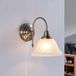 Lindby - wandlamp - 1licht - Glas, metaal - H: 23 cm - E14 - antiek messing, wit