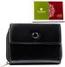 PTN Peterson damesportemonnee van natuurlijk leer, zwart, 13x10 cm. (RFID-bescherming)