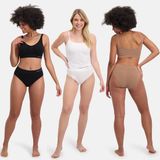 Bamboo Basics Naadloze Slip Belle - 3-pack - Zwart, Wit & Tan - Maat XL