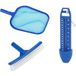 Spido – Pack Entretien Piscine – Épuisette De Surface 415 X 275 Mm – Brosse De Paroi 26 Cm – Thermomètre Flottant Double Graduation
