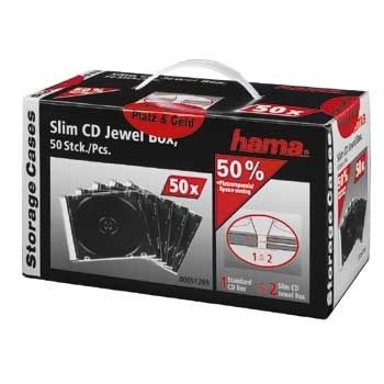 Hama CD Slim Jewel Case - 50 stuks - Transparant