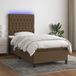 Maison Exclusive - Boxspringbed met matras en LED-verlichting, donkerbruin, 90x190 cm, textiel