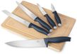 BerlingerHaus Messenset van 6 stuks met bamboe snijplank uit de Deep Sea Collection