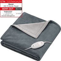 Beurer HD 75 Elektrische bovendeken - 180x130 cm - Fleece - Cosy Grey