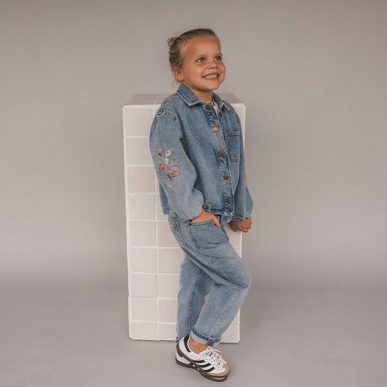 Your Wishes Baggy Jeans Jeans Meisjes - Broek - Lichtblauw - Maat 116
