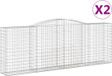 vidaXL Gabions - 2 pièces - voûté - 400x50x140/160 cm - métal - argent