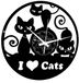 Instant Karma Clocks wandklok van vinyl cadeau-idee vintage handgemaakt I Love Cats kat