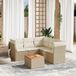 Maison Exclusive - Ensemble de meubles de jardin 6 pièces avec canapé et coussins, beige, en polyrotin
