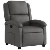 vidaXL Fauteuil Relax Gris Cuir Véritable