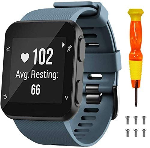 NotoCity voor Garmin Forerunner 35 Strap Zachte Siliconen Vervanging Horloge Band voor Forerunner 35 Smartwatch (leisteen)