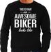 Bellatio Decorations Awesome biker - geweldige motorrijder / motorliefhebber cadeau sweater zwart heren - Vaderdag kado trui XL