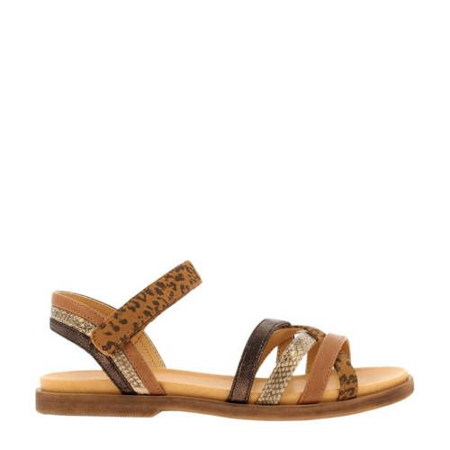 bullboxer sandalen met dierenprint bruin