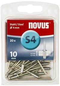 Novus Blindklinknagel S4 X 10mm, Staal S4, 20 st. - 045-0036