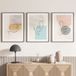 Lot De 3 Affiches / Posters Triptyque - Visages Abstrait - 3 Affiches - 30x40 Cm (cadres Non Fournis) - Bordure Blanche
