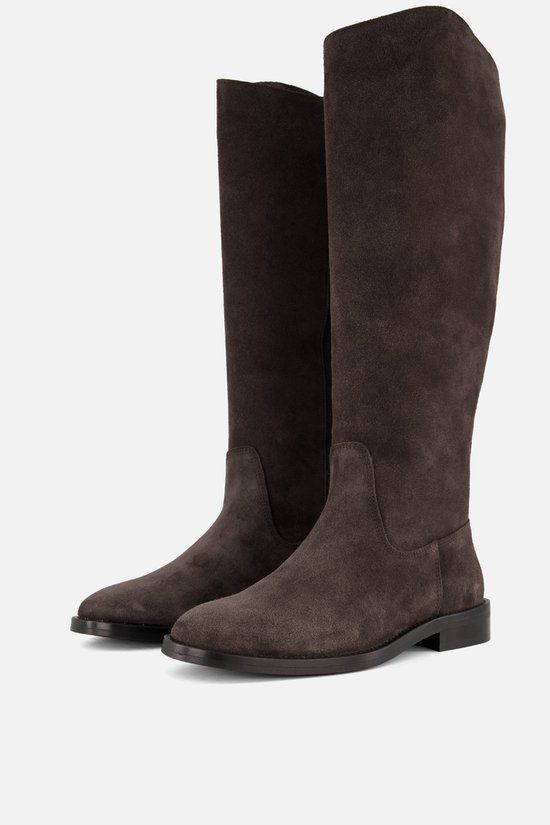PS Poelman Hoge Laarzen bruin Suede - Maat 41